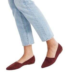 Women’s Madewell The Lizbeth Flat In Maroon Suede size 6.5